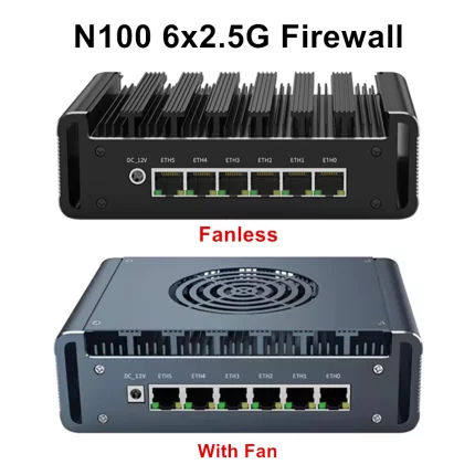 Intel N100 Firewall Appliance 6x2.5G i226-V Mini PC DDR5 Max 16GB 2xM.2 NVMe Industrial Computer pfSense Router OPNsense Proxmox
