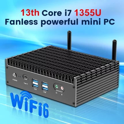 13th Gen i7 1355U i5 1335U Fanless Intel Mini PC 2*2.5G LAN PCIE4.0 DDR4 Tunderbolt 4 eGPU Desktop PC Gamer Mini Computer WiFi6