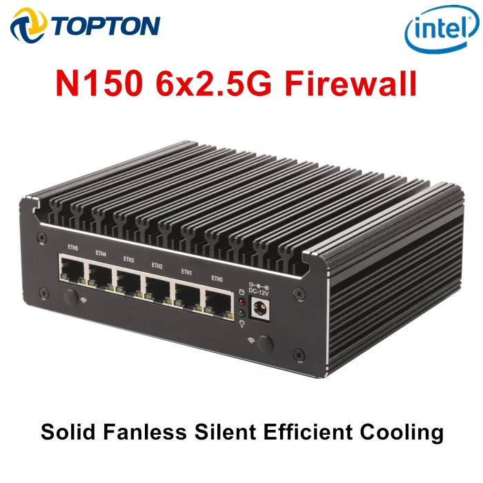 Mini PC Routeur Firewall Fanless - Intel N150 (N100) 4 Cœurs, 4 Ports LAN 2.5G I226-V, 8Go DDR4, 128Go NVMe - PfSense/Proxmox - 7