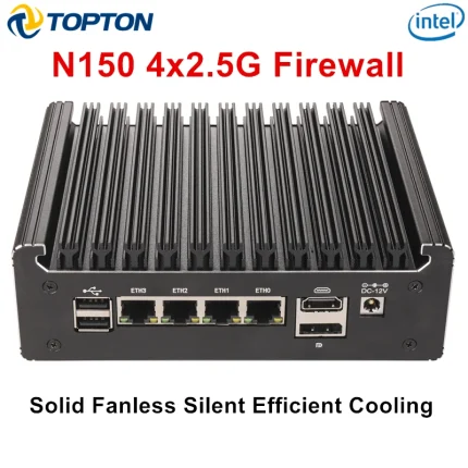 Solid Fanless Firewall Mini PC Intel N150 N95 Core I5 8250U I3 8145U Pentium 4417U 4x2.5G I226 NIC Home Server PfSense OPNsense